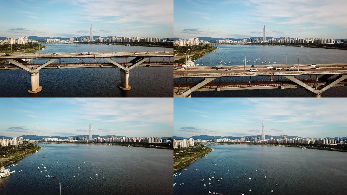 韩国首尔市天际线鸟瞰图