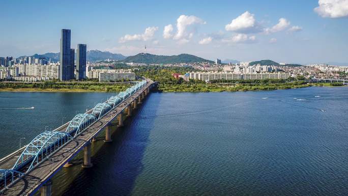 韩国首尔市的空中超视距影像