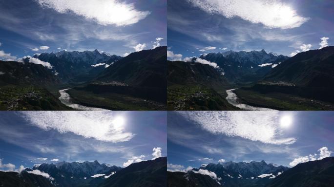 5K南迦巴瓦峰全貌航拍延时摄影视频素材
