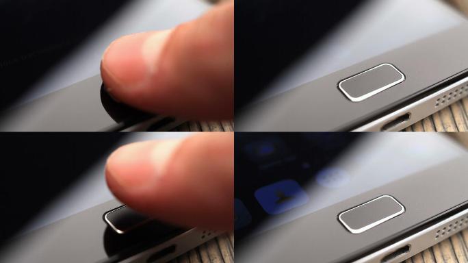 智能手机上的指纹安全屏幕解锁。