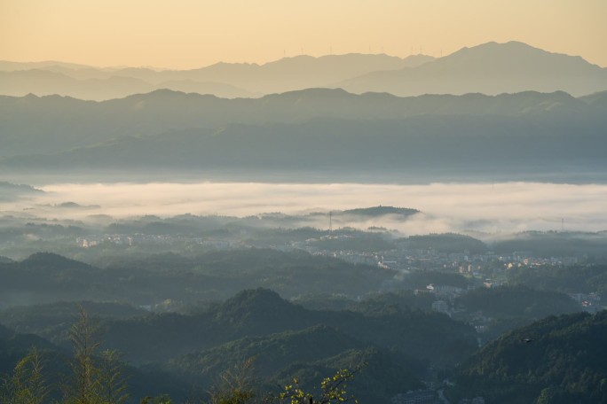 湖南娄底紫鹊界梯田延时摄影