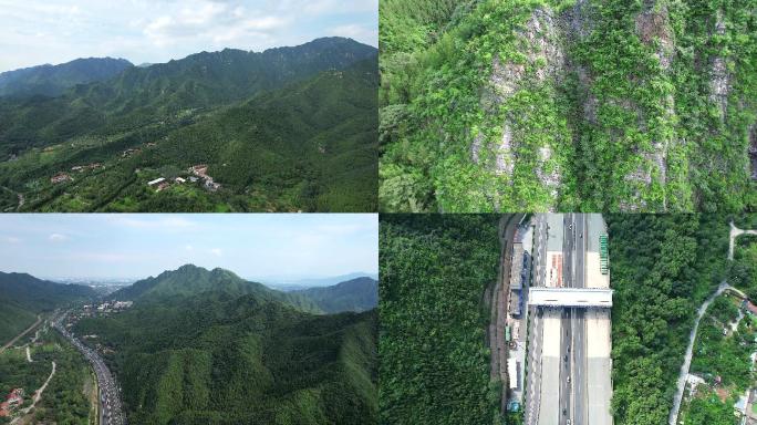 北京昌平山区航拍，京藏高速，山间高速