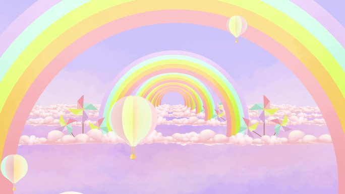 可爱卡通彩虹唯美背景2