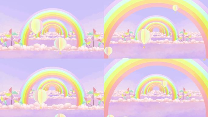 可爱卡通彩虹唯美背景2