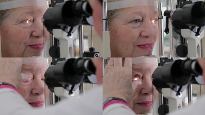 老年妇女眼科检查