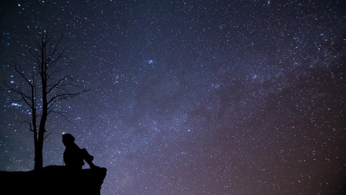 美丽的星空银河系宇宙银河延时夜空