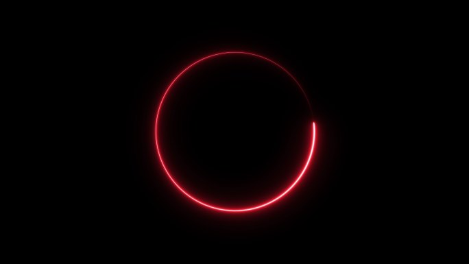 红色圆圈在黑色背景上旋转。