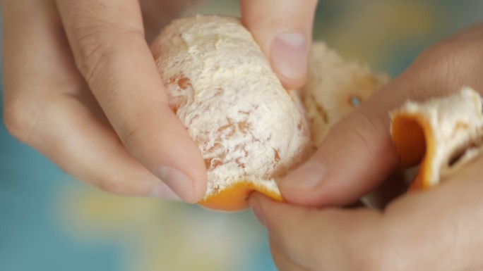 剥橘子皮吃橘子包橘子皮陈皮的制作水果剥皮
