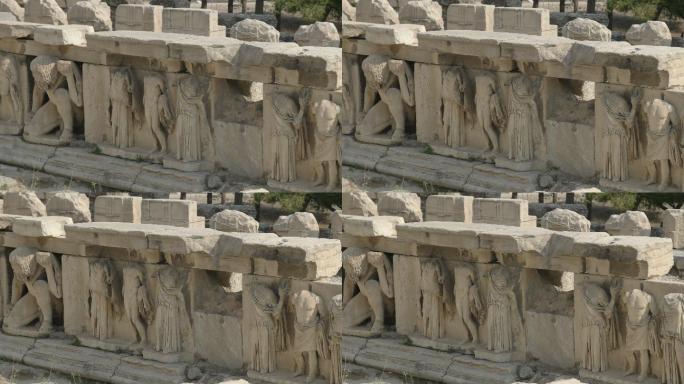 希腊雅典狄俄尼索斯剧院雕刻浮雕盘