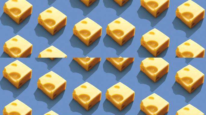 彩色背景上的奶酪图案。