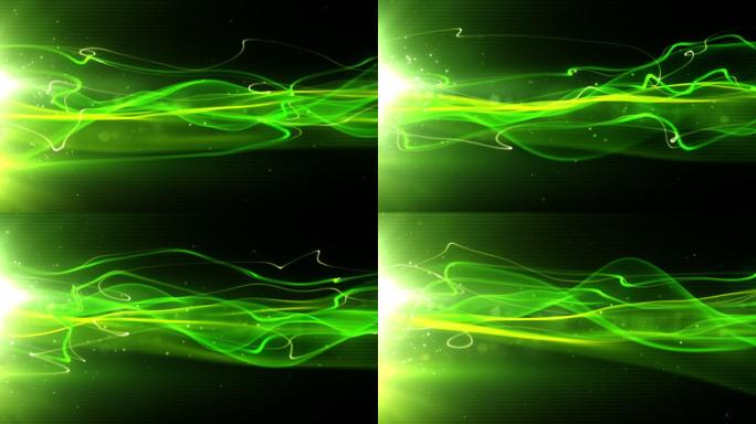 流动光条纹背景循环-霓虹绿