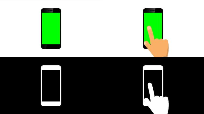 手触摸手机屏幕-动画