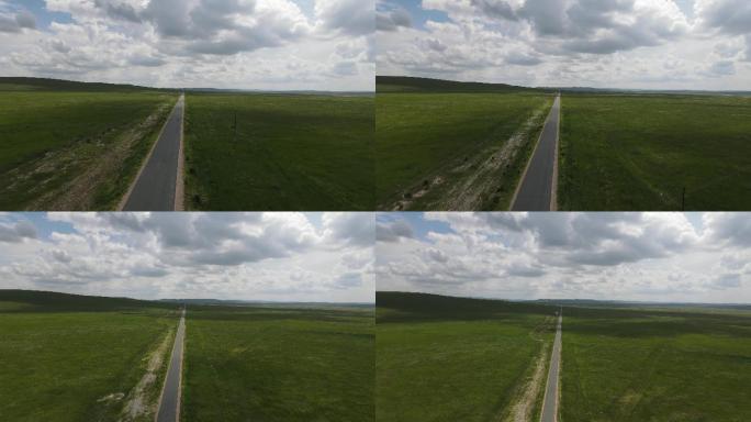 航拍锡林郭勒大草原