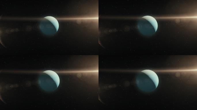 天王星在太空中的行星3D插图