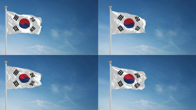 韩国国旗可循环背景