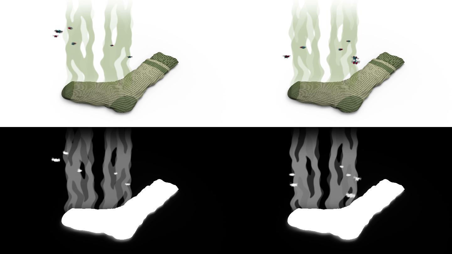 臭袜子。卡通风格的3D动画。
