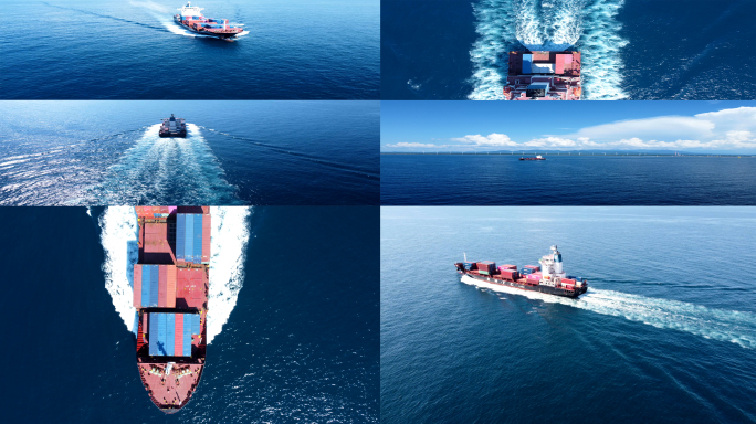 【4K】船-轮船-航行-货轮-集装箱船
