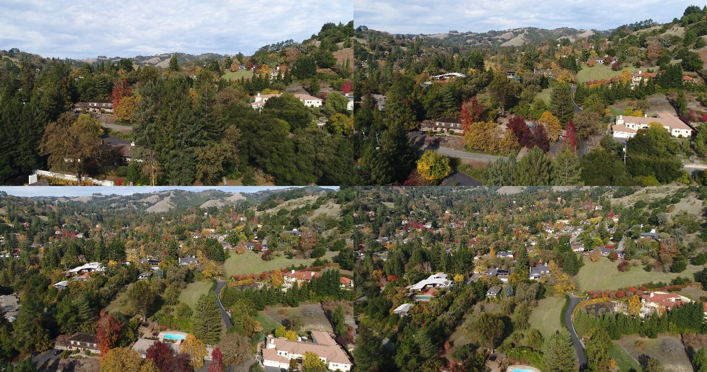 北加利福尼亚社区的空中拍摄