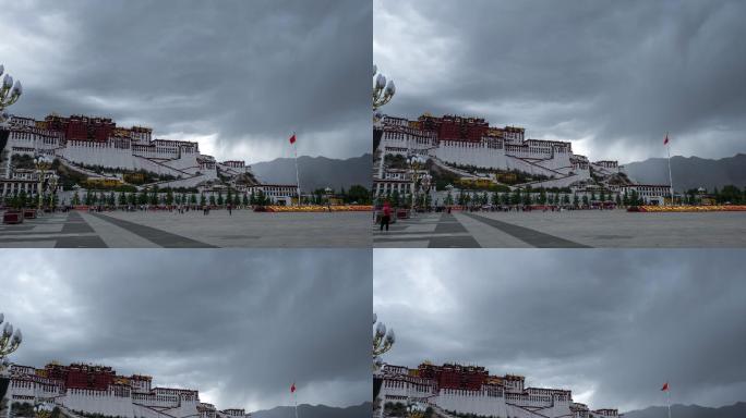 拉萨布达拉宫 雨帆延时摄影6K素材