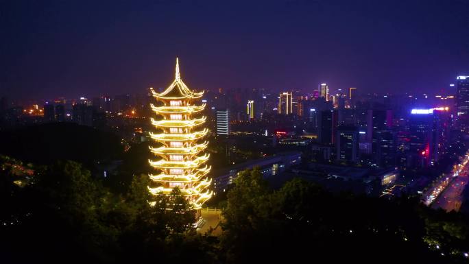 重庆两江新区照母山航拍夜景