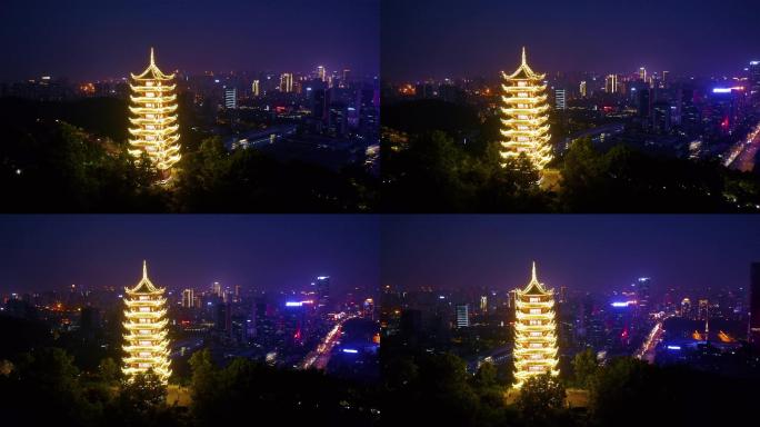 重庆两江新区照母山航拍夜景