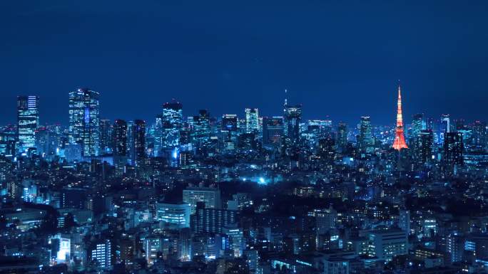 充满灯光的东京夜景