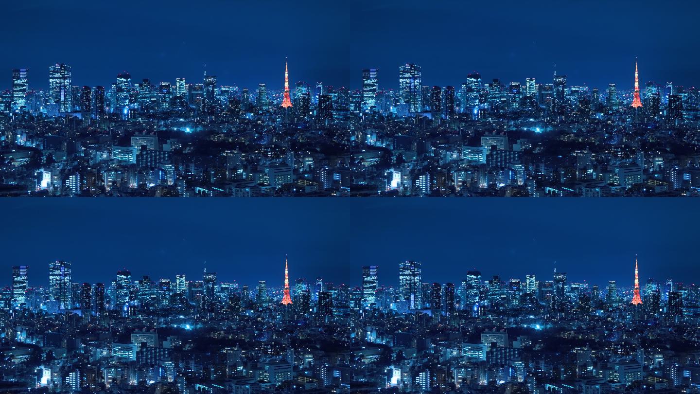 充满灯光的东京夜景