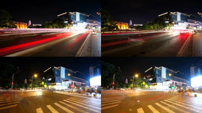 泉城夏夜 济南泉城广场路口延时拍摄