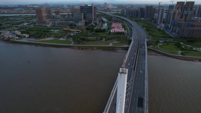 广州南沙凤凰大桥一桥明珠湾区航拍