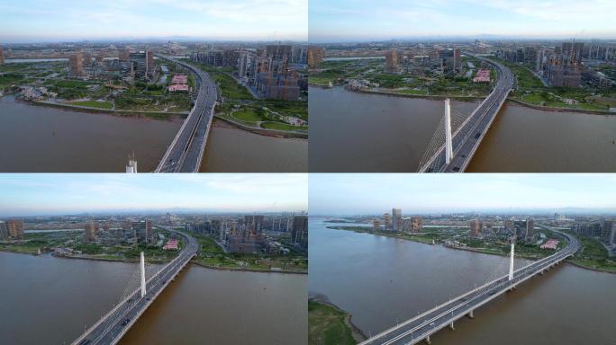 广州南沙凤凰大桥一桥航拍