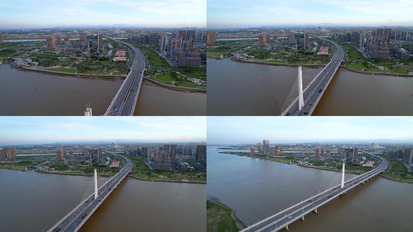 广州南沙凤凰大桥一桥航拍