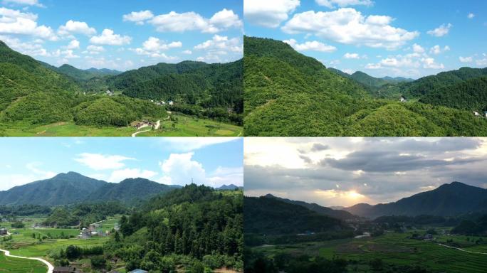 4K延时、小山村、绿色家园、乡村季风