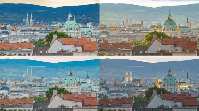 维也纳城市天际线时间间隔