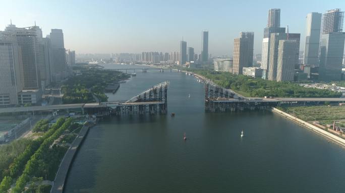 天津安阳道海河大桥航拍