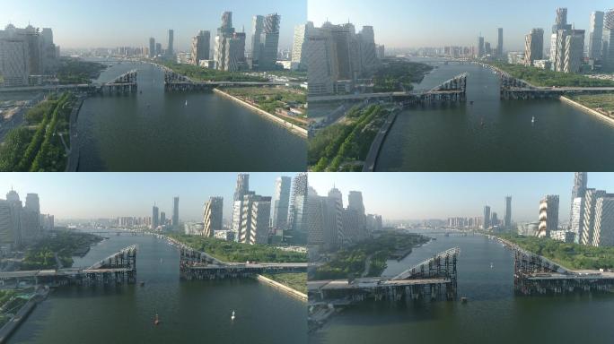 天津安阳道海河大桥航拍