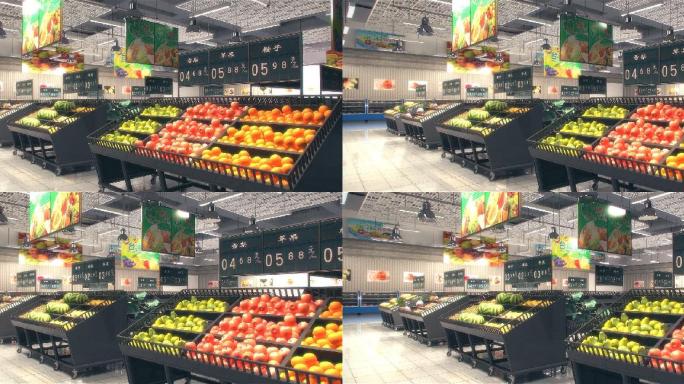 房地产超市、市场水果摊三维镜头