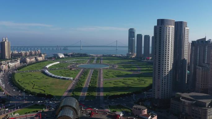 4k-大连星海湾广场航拍