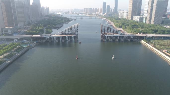 天津安阳道海河大桥航拍