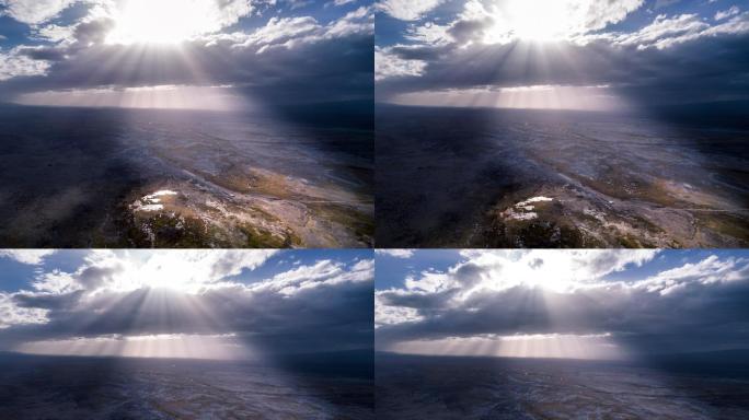 航拍茫崖艾肯泉上空延时摄影5k素材