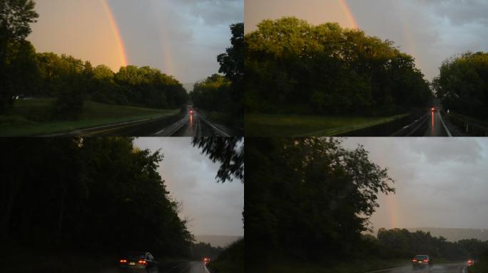 公路上的双彩虹