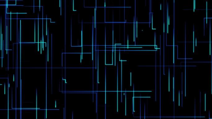 原创科技网格电路动态光线粒子视频素材