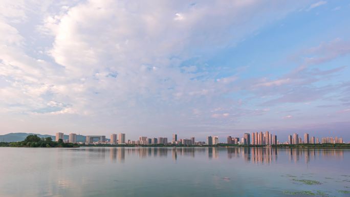 无锡蠡湖渤公岛城市湖景天空4K延时摄影