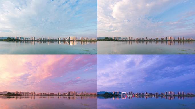 无锡蠡湖渤公岛城市湖景天空4K延时摄影