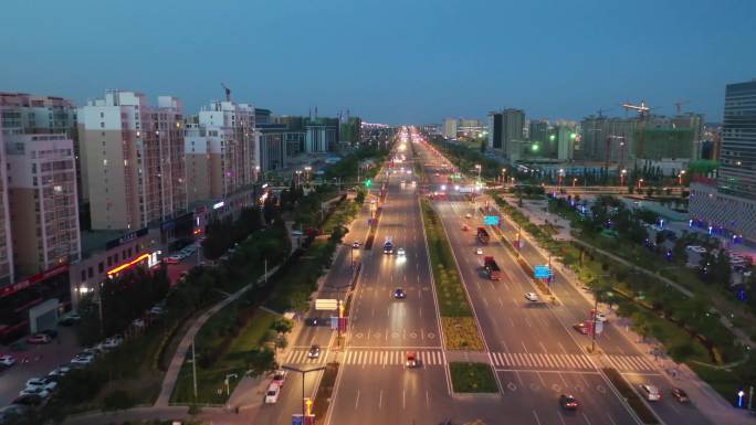 兰州新区夜景航拍