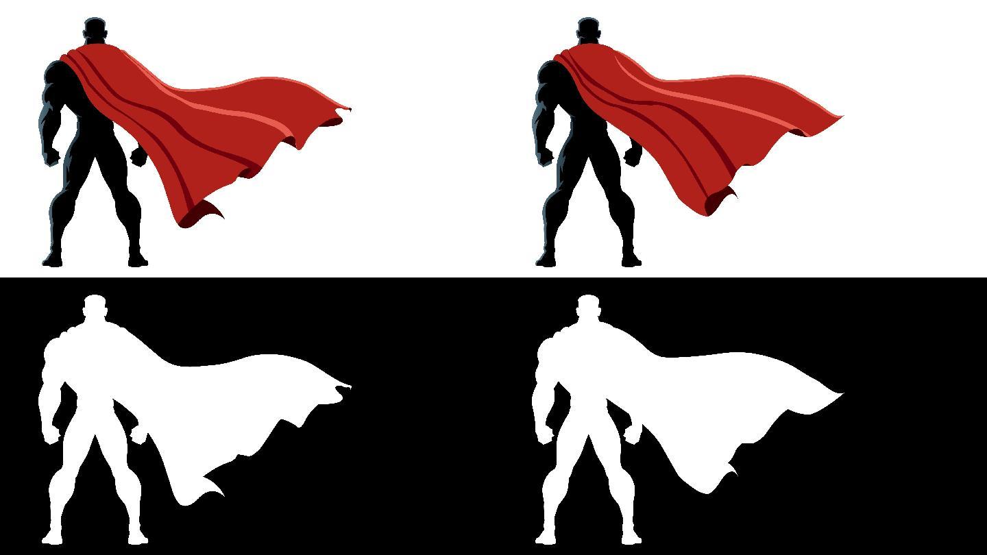 超级英雄背影超人斗篷背影