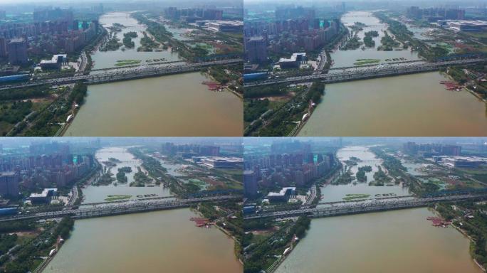 西安浐灞广运大桥4K航拍