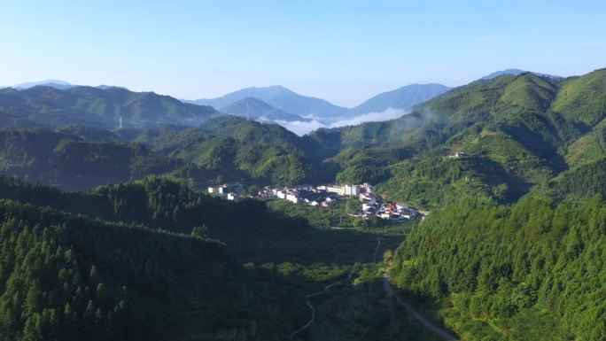 广东韶关乐昌九峰山美丽乡村航拍