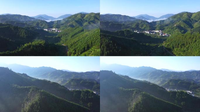 广东韶关乐昌九峰山美丽乡村航拍