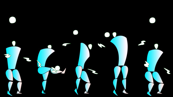 抽象卡通足球运动员踢球颠球视频素材