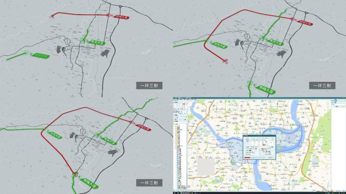 【4K】城市区位交通路网地图